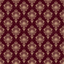 Burgundy Elegance: Seamless Damask Pattern