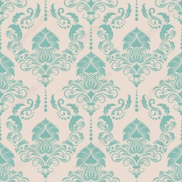 Elegant Damask Pattern in Mint Green and Cream