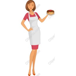 Cheerful Baker Holding Cake