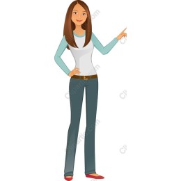 Cheerful Woman - Pointing Pose
