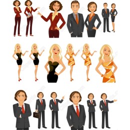 Stylish Character Clipart Set: Bundle