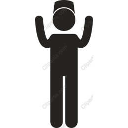 Minimalistic Figure with Raised Arms