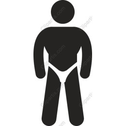 Minimalistic Male Figure in Swimwear