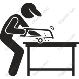 Craftsman Sawing Wood