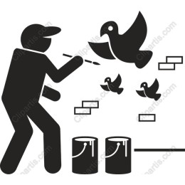 Urban Artist Painting Birds