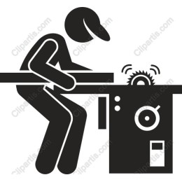 Woodworker Operating Table Saw