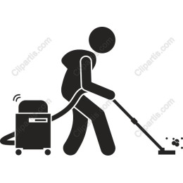 Minimalist Vacuuming Person