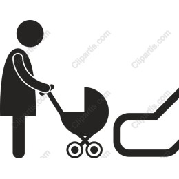 Charming Mother and Stroller