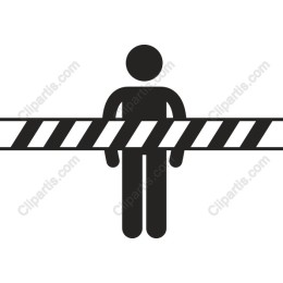 Caution Person Behind Barricade