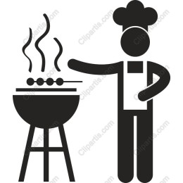 Cheerful Chef Grilling