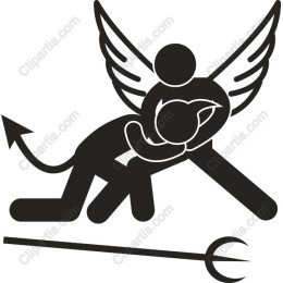 Angel and Devil Embrace