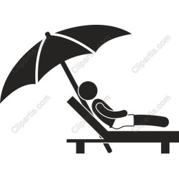 Lazy Days: of a Person Relaxing Under an Umbrella