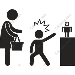 Child Confronting Robot
