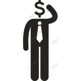 Contemplative Businessman with Dollar Sign