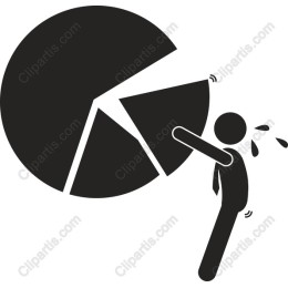 Determined Effort: of a Figure Pushing a Pie Chart