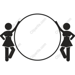 Dynamic Circular Frame with Stylized Figures