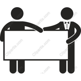 Two Characters Holding a Blank Banner