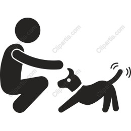 Playful Encounter - Human and Dog