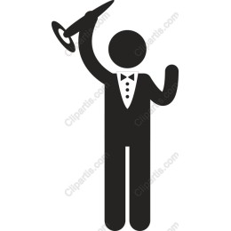 Elegant Tuxedo Figure with Champagne Glass