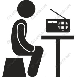 Vintage Radio Seated Person