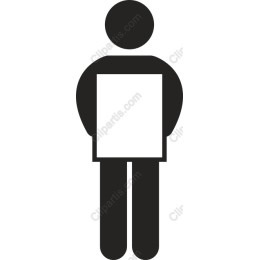 Minimalist Figure with Blank Sign for Custom Branding