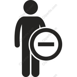 Minimalist Person Holding Minus Symbol