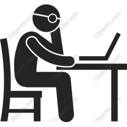 Contemplative Figure Working on Laptop
