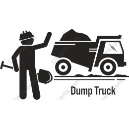 Dump Truck and Construction Worker