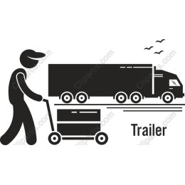 Worker with Trailer Truck