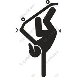 Dynamic Skateboarder Handstand