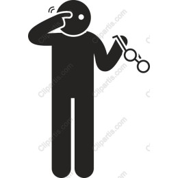 Saluting Figure with Glasses