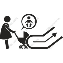 Joyful Mother and Stroller