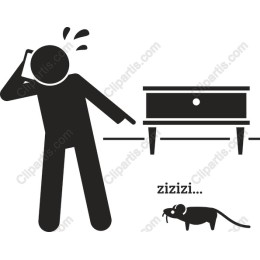 Surprised Stick Figure with Mouse