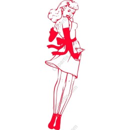Retro Vintage Woman in Red