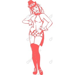 Vintage Pin-Up Girl in Red