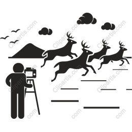 Nature Photography: Photographer and Deer Scene