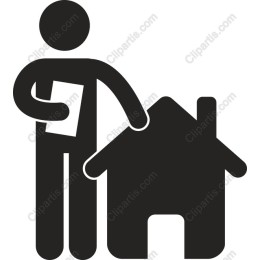 Real Estate Icon - Person with Document and House