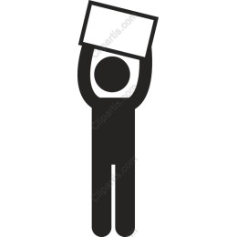 Stylized Figure with Blank Sign