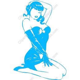 Vintage Pin-Up Glamour in Blue