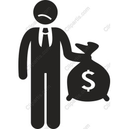 Sad Businessman with Money Bag