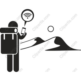 Modern Hiker with Connectivity