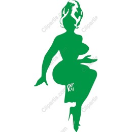 Stylized Green of a Seated Figure