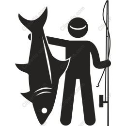 Fishing Angler Holding a Large Catch