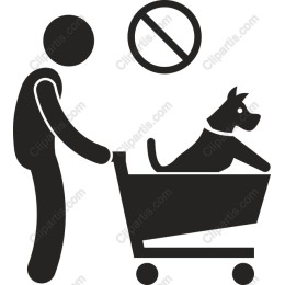 No Dogs Allowed - Shopping Cart with Dog