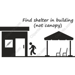 Find Shelter in Building (Not Canopy)