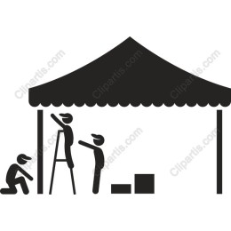 Workers Setting Up Tent