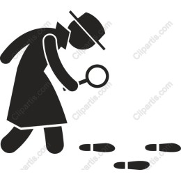 Detective Inspecting Footprints