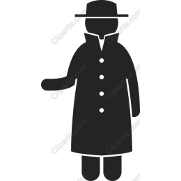 Elegant Icon of a Figure in Coat and Hat