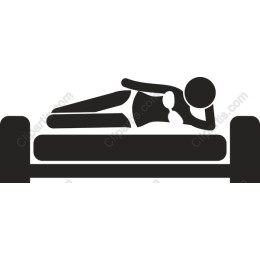 Minimalist of a Relaxing Figure on Bed