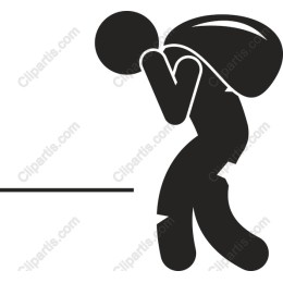 Hunched Figure with Bag